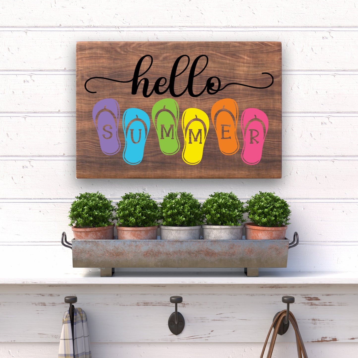 12x18 Hello Summer Flip Flops