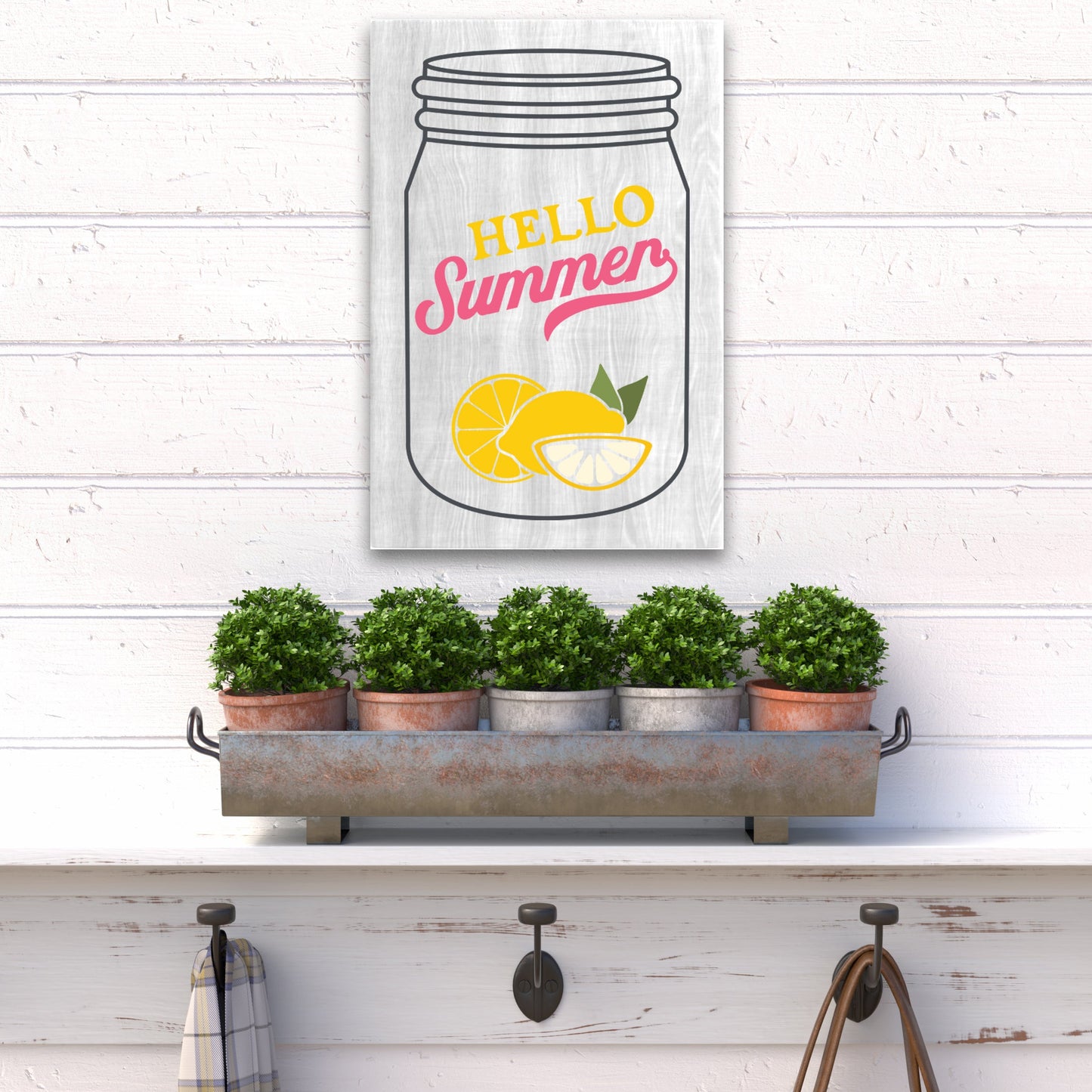 12x18 Hello Summer Mason Jar