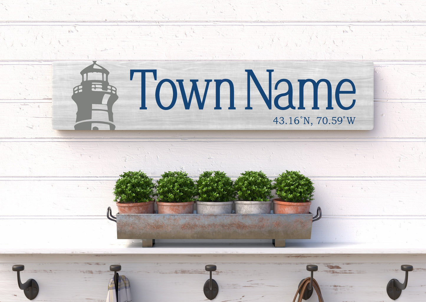 6x18 Town or Beach w/ Side Lighthouse