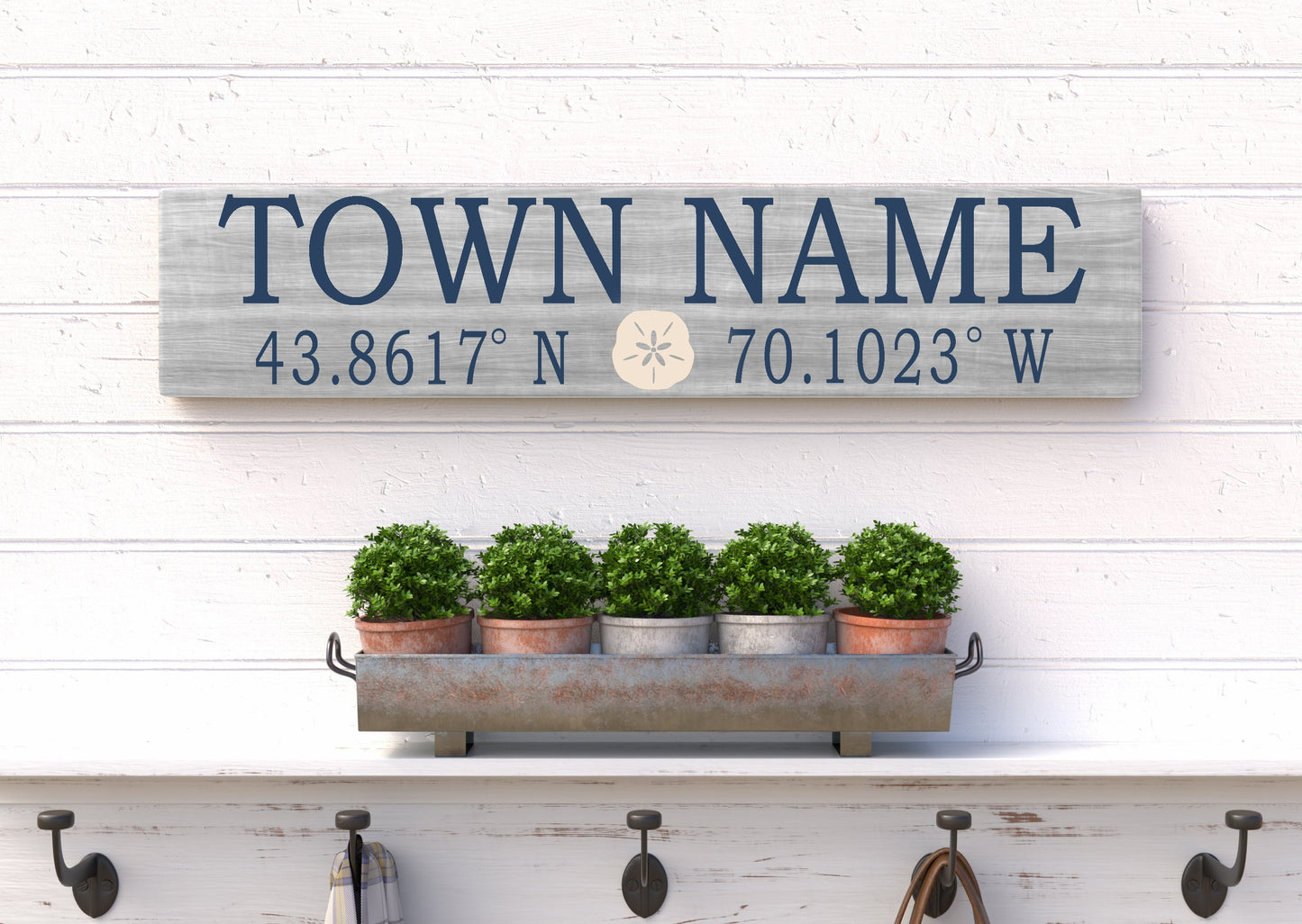 6x18 Town or Beach w/ Sand Dollar