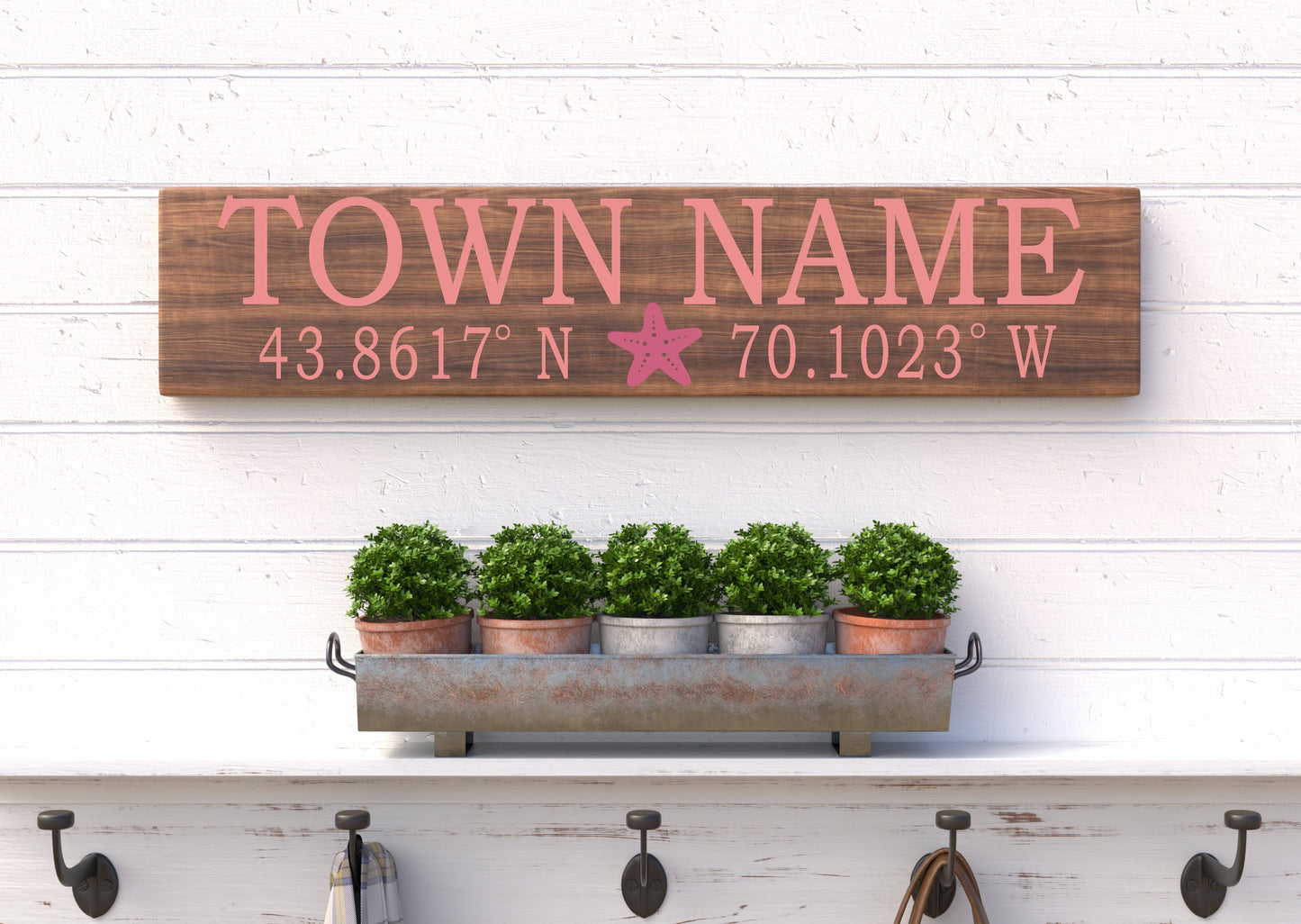 6x18 Town or Beach w/ Starfish