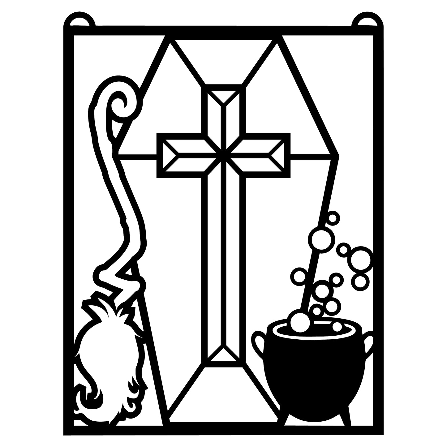Coffin Broom & Cauldron