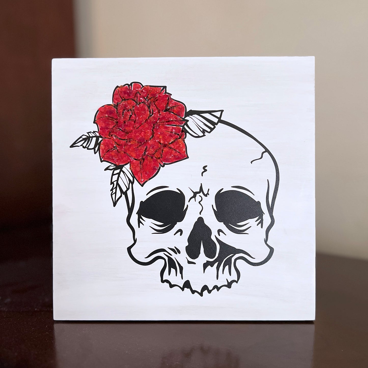 10x10 Skull with Rose