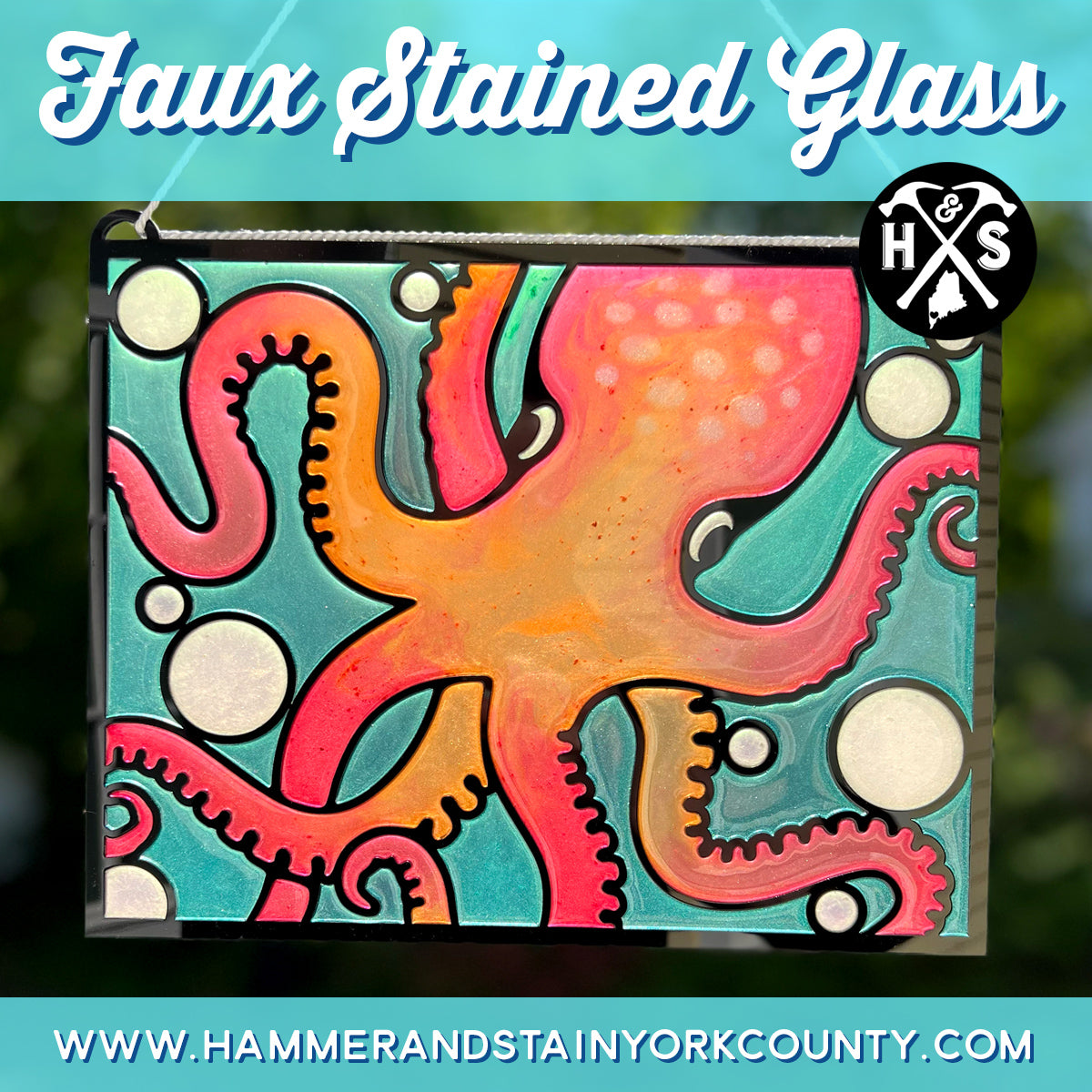 6/21/2025 - *NEW* Saturday (11 & 11:45am Staggered Seatings) Faux Stained Glass Workshop!