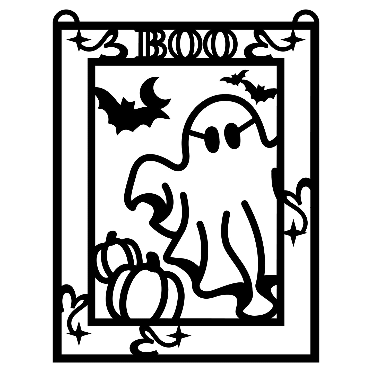 Boo Ghost with Pumpkins