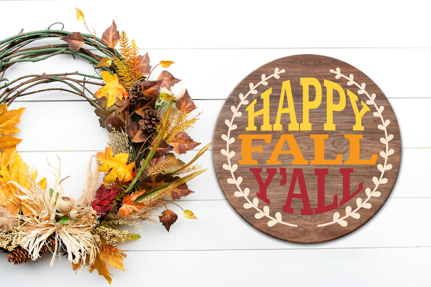 10" Round Happy Fall Y'all