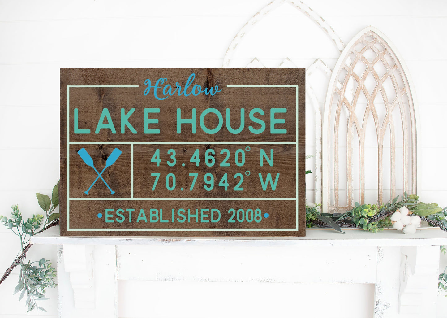 Lake House w/ Established Date (12x18")