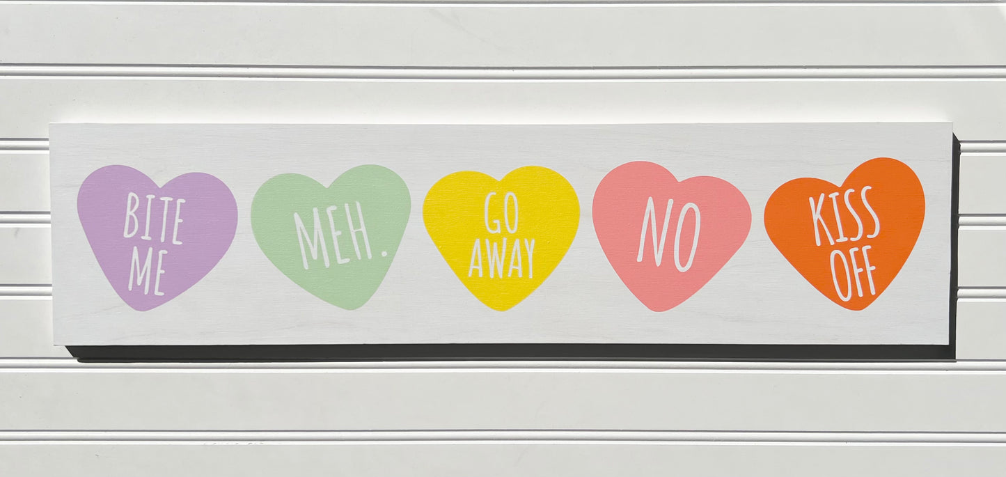 Sassy Conversation Hearts 6x24" Plank