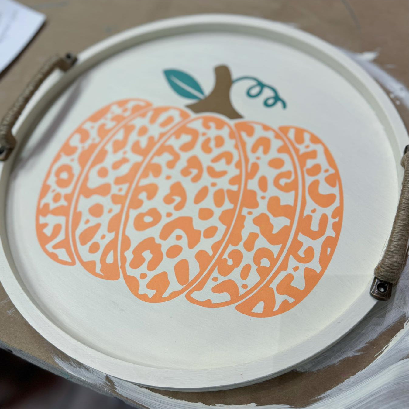 14" Round Cheetah Pumpkin