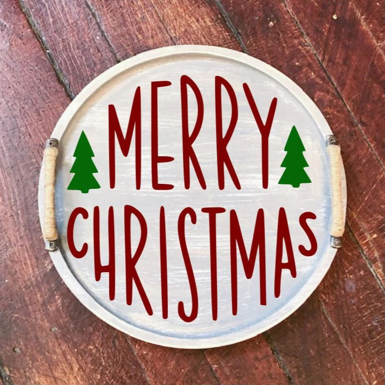 14" Round Simple Merry Christmas