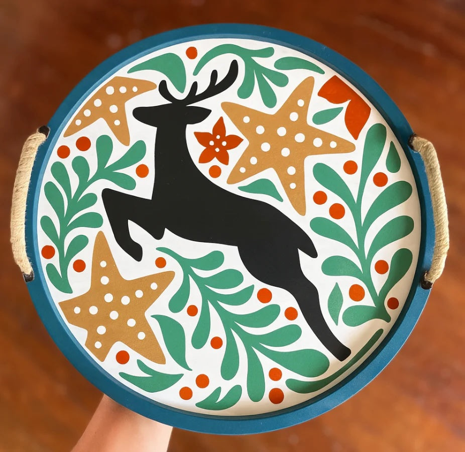 14" Round Deer and Starfish Pattern
