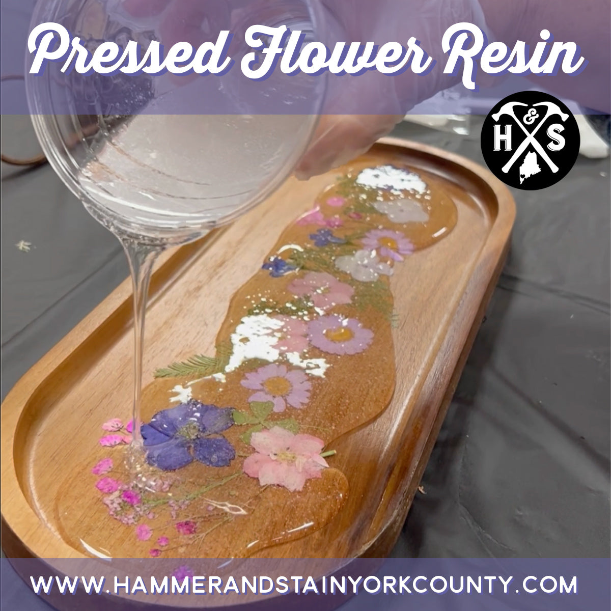 5/30/2025 - Friday (6pm) Pressed Flower Resin Workshop