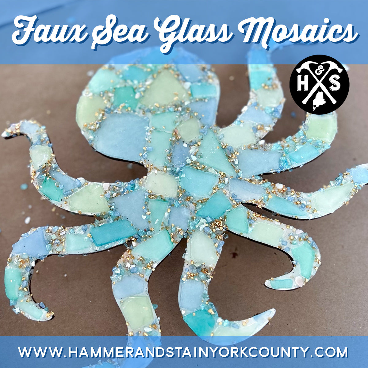 5/22/2025 - Thursday (6:30 pm) *NEW* Sea Glass Mosaics Workshop