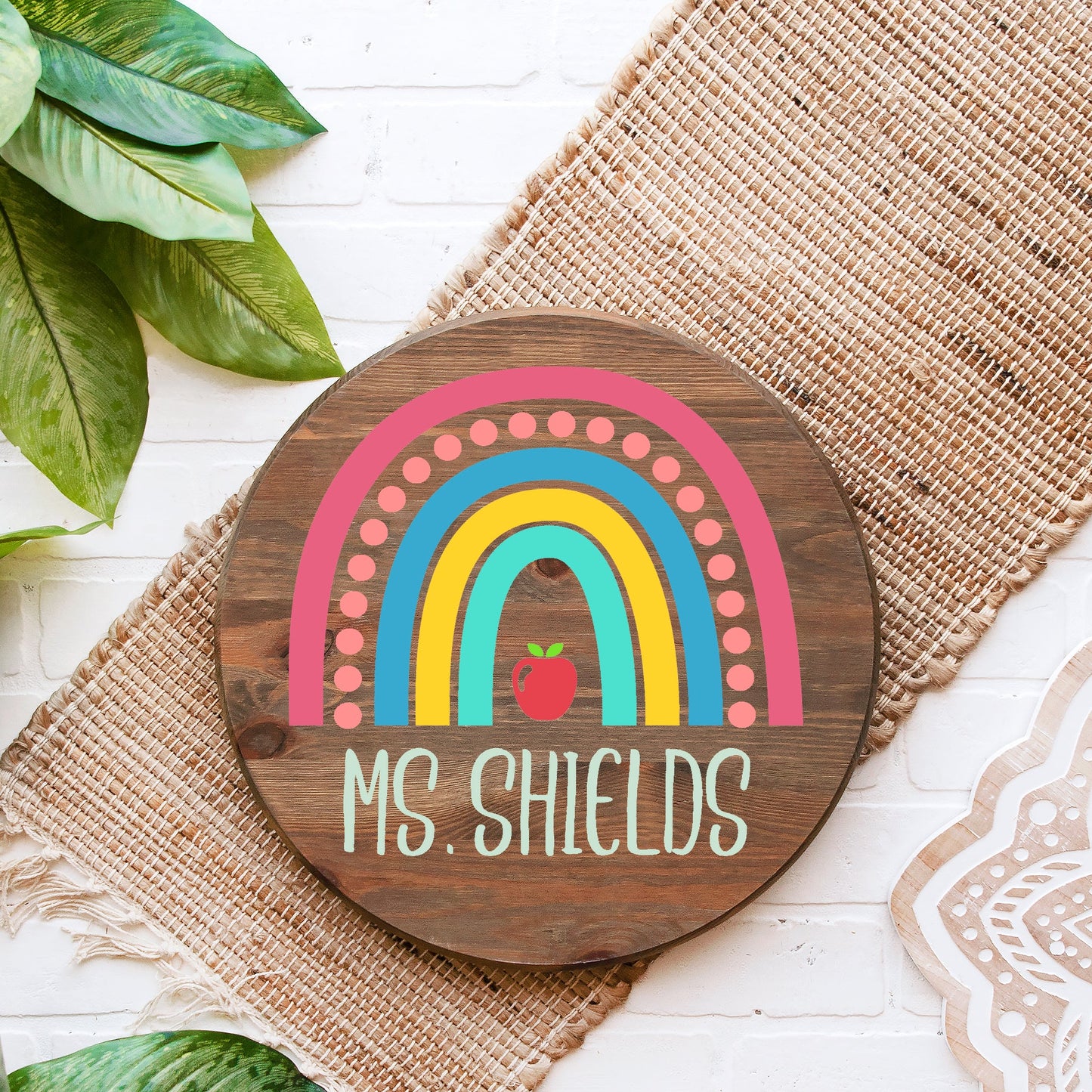 Rainbow w/ Name Round