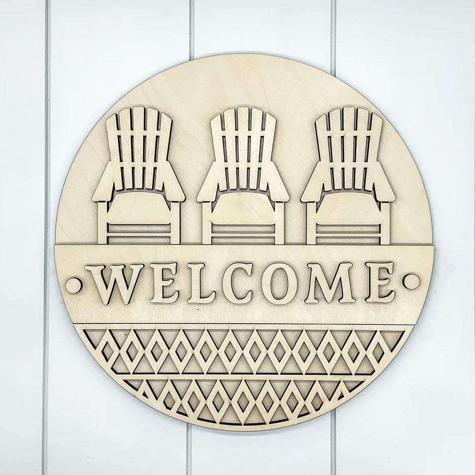 3D Welcome w/ Adirondack Chairs