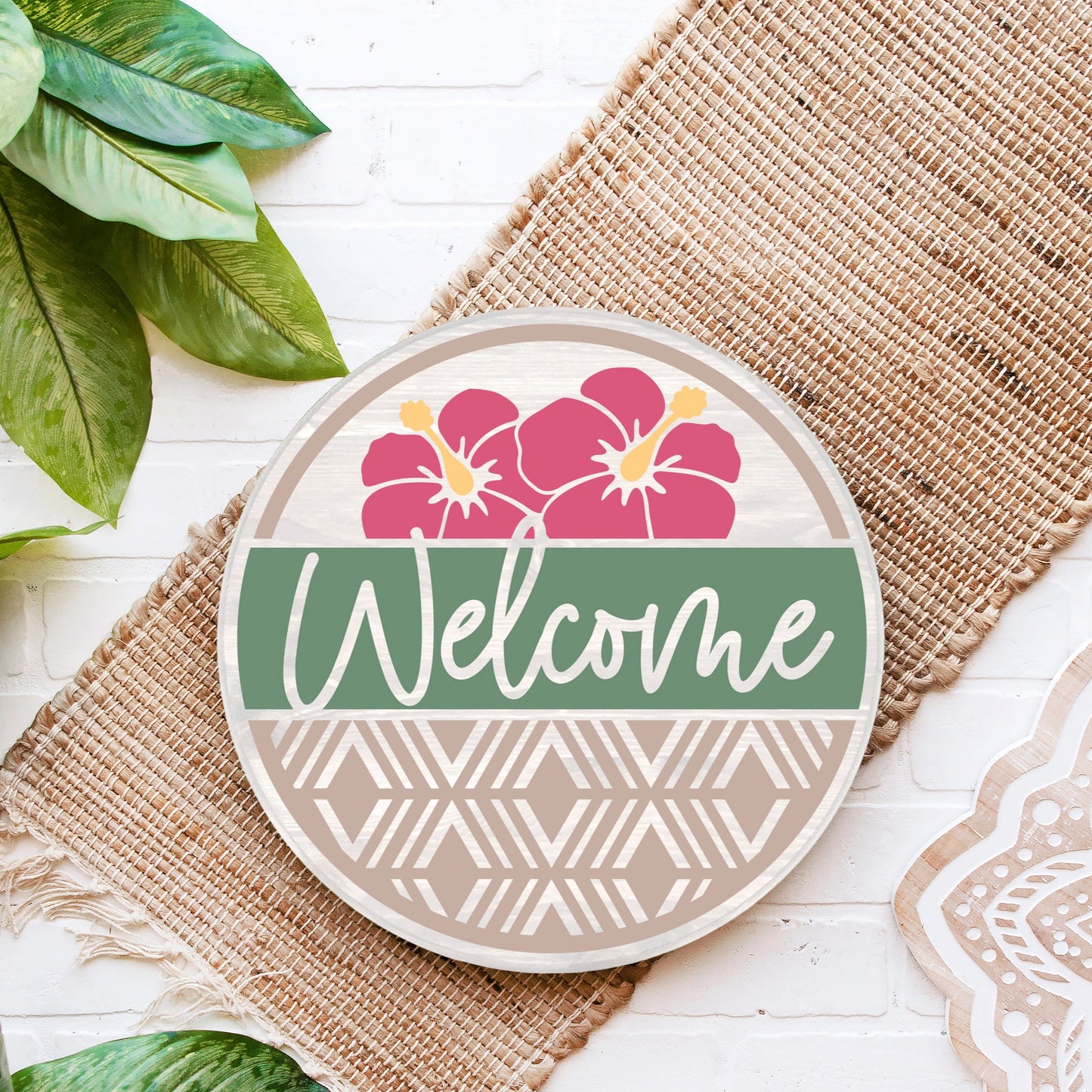 Welcome Hibiscus Round