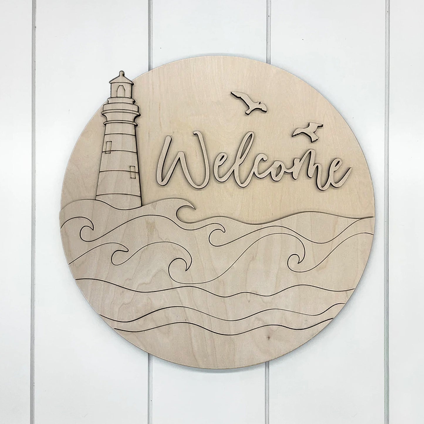Welcome Lighthouse with Waves
