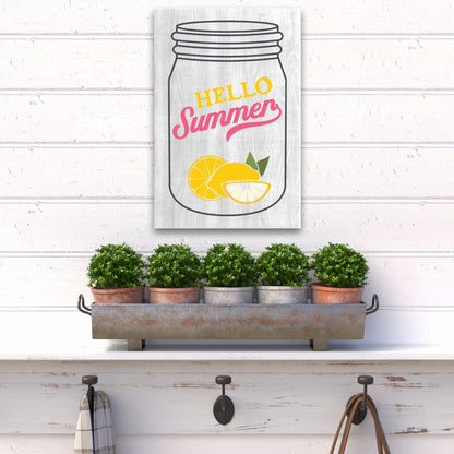 12x18 Hello Summer Mason Jar