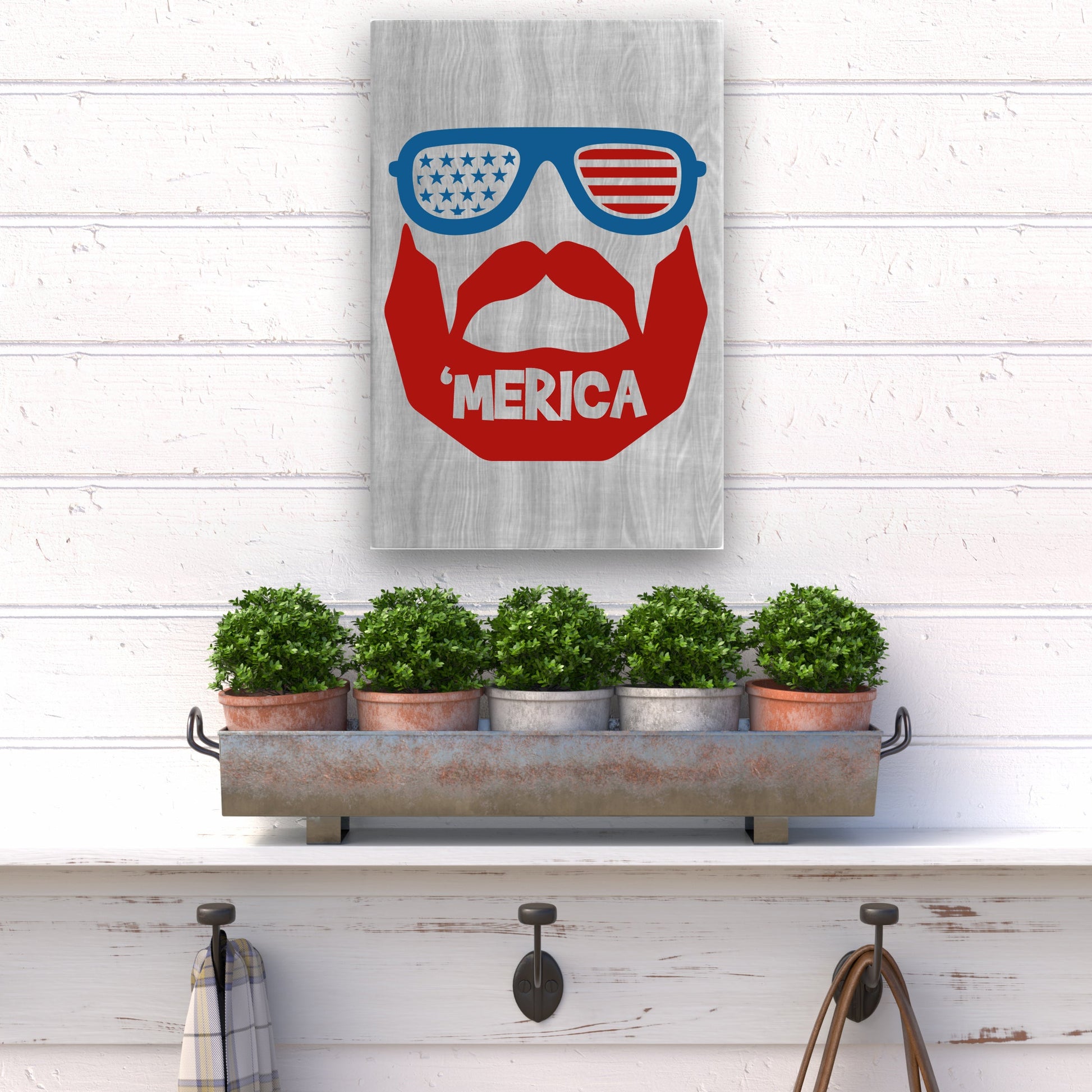 12x18 Merica Beard Flag Glasses