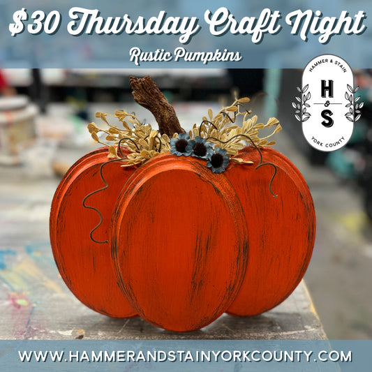 10/30/2025 - Thursday (6:00pm) $30 Thursday Craft Night Workshop!