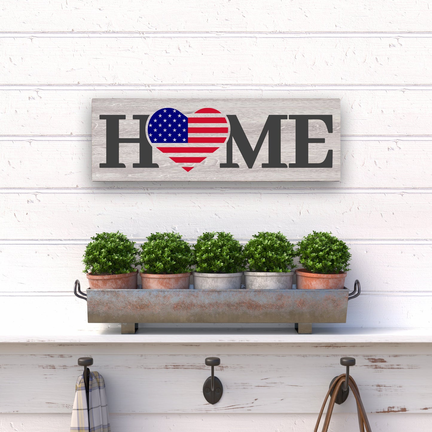 6x18 Home w/ Flag Heart "O"