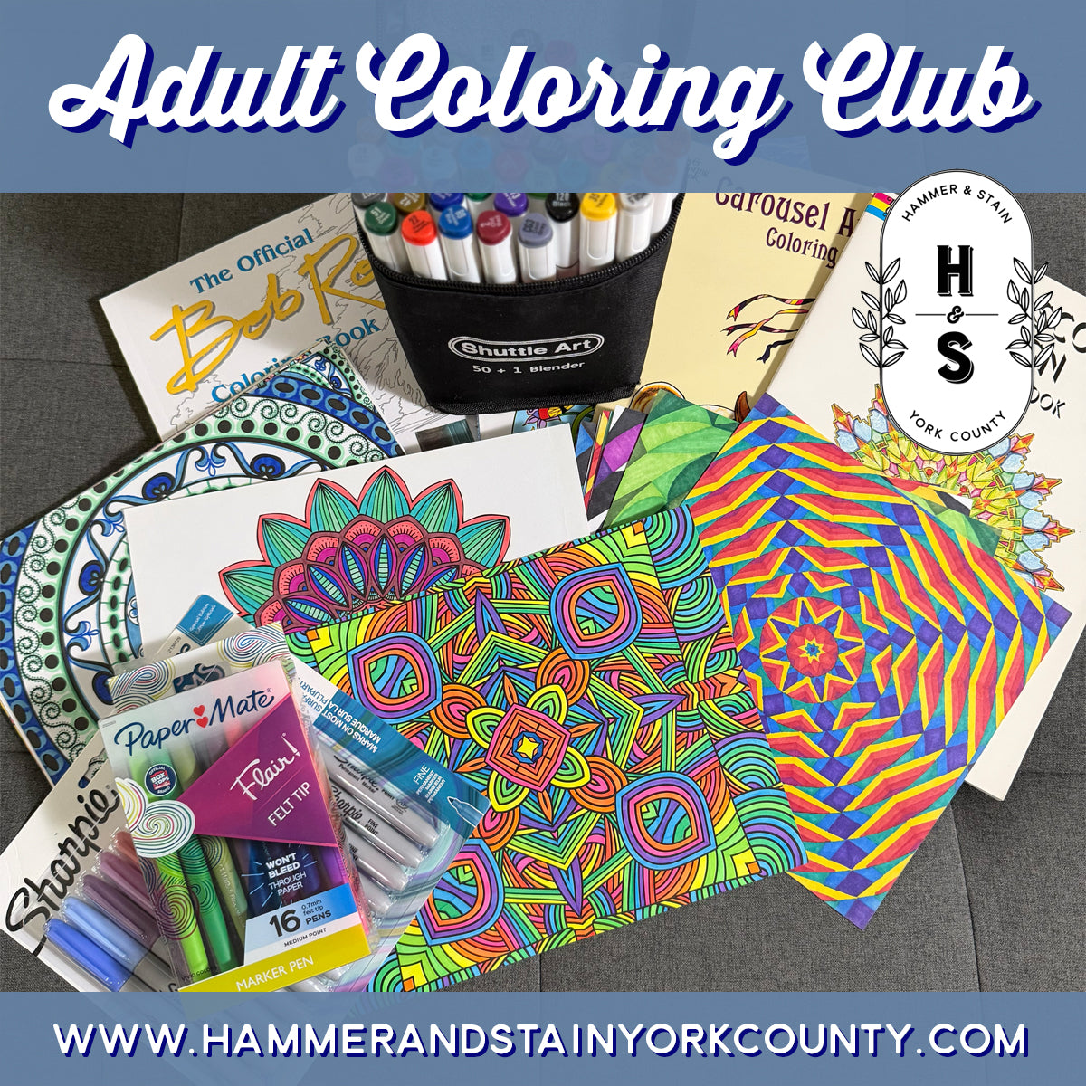 Adult Coloring Club 2026! - FAMILY FRIENDLY