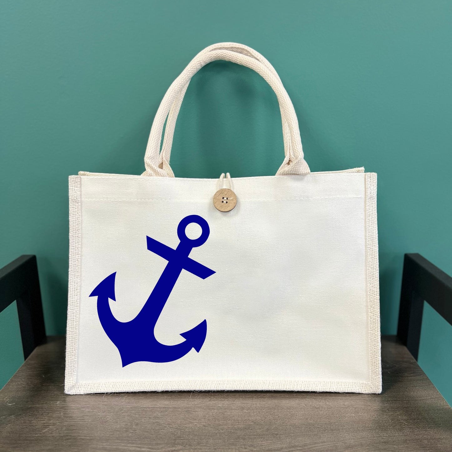 Angled Anchor Button Tote