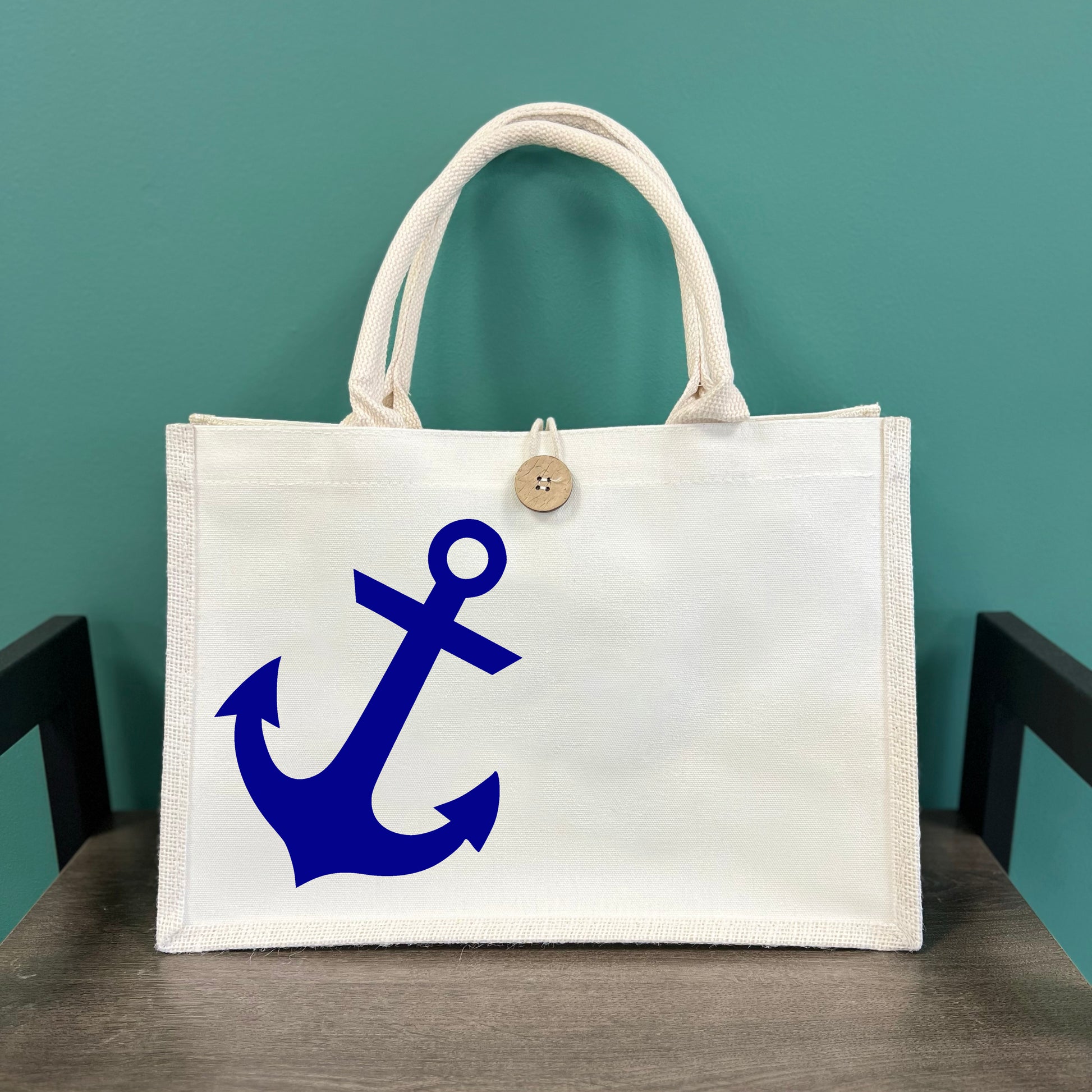 Angled Anchor Button Tote
