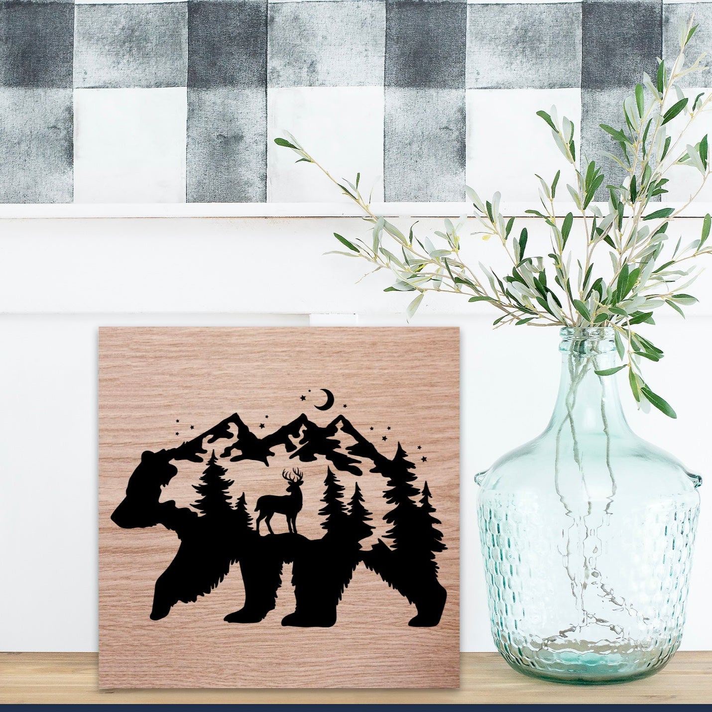 12" Bear w/ Woodland Scenery