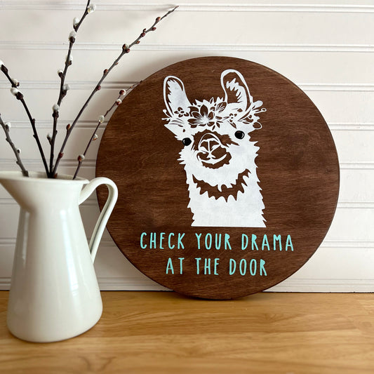 Check Your Drama Llama 12" Round