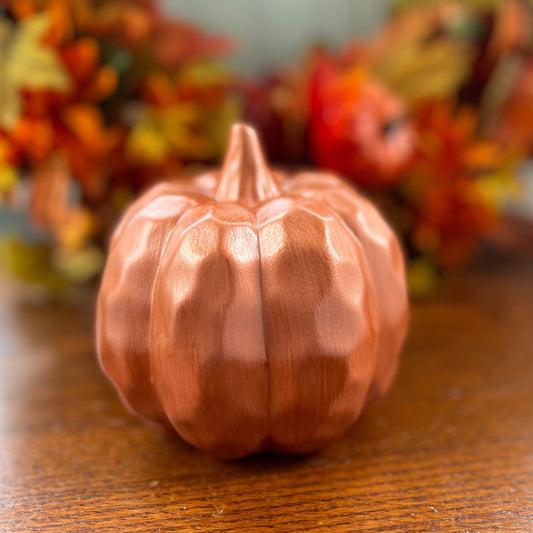 Ceramic Copper Hammered Pumpkin