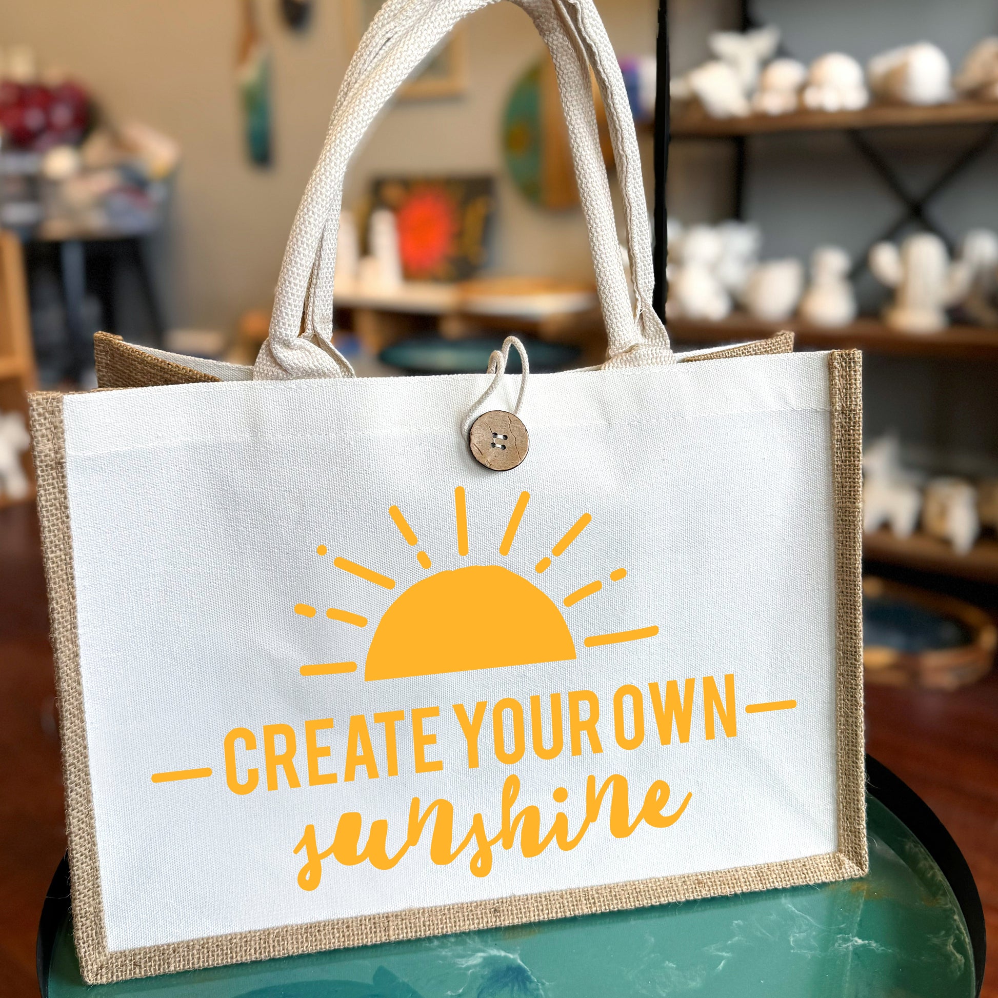 Create Your Own Sunshine Button Tote