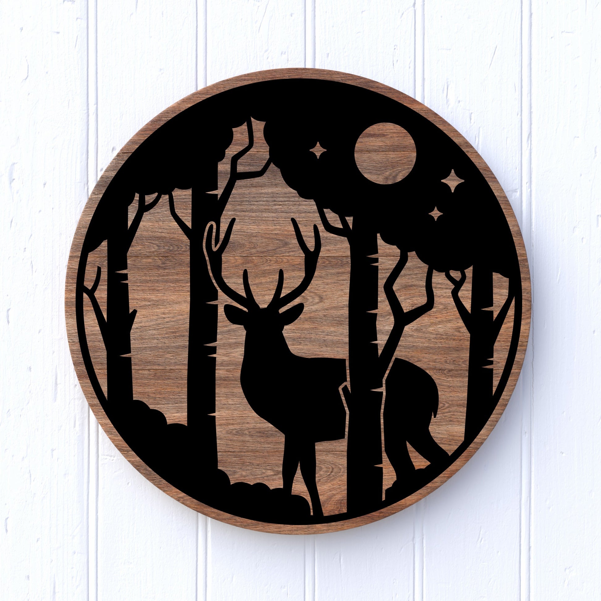 12" Round Deer in Woods