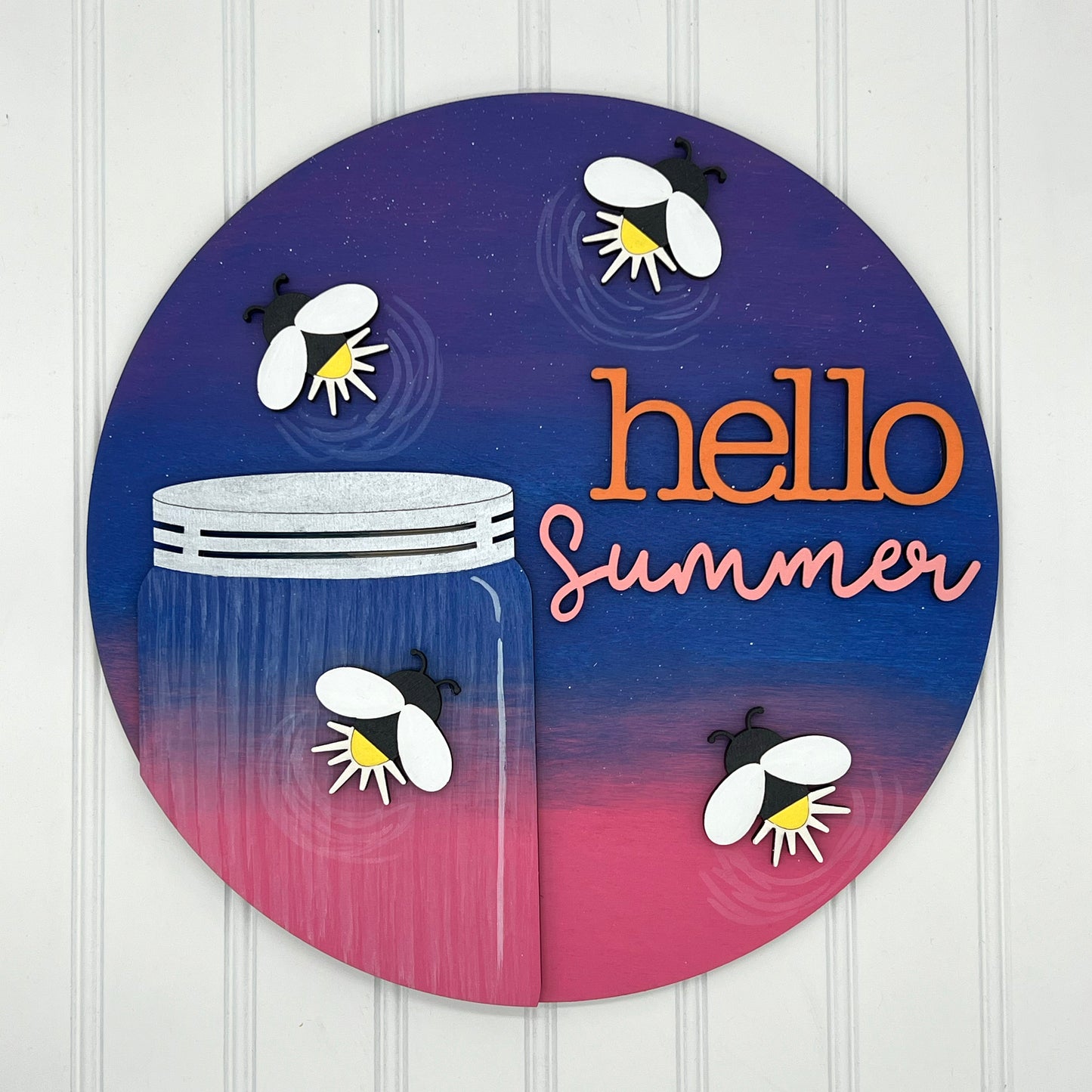 3D Hello Summer Fireflies 12" Round