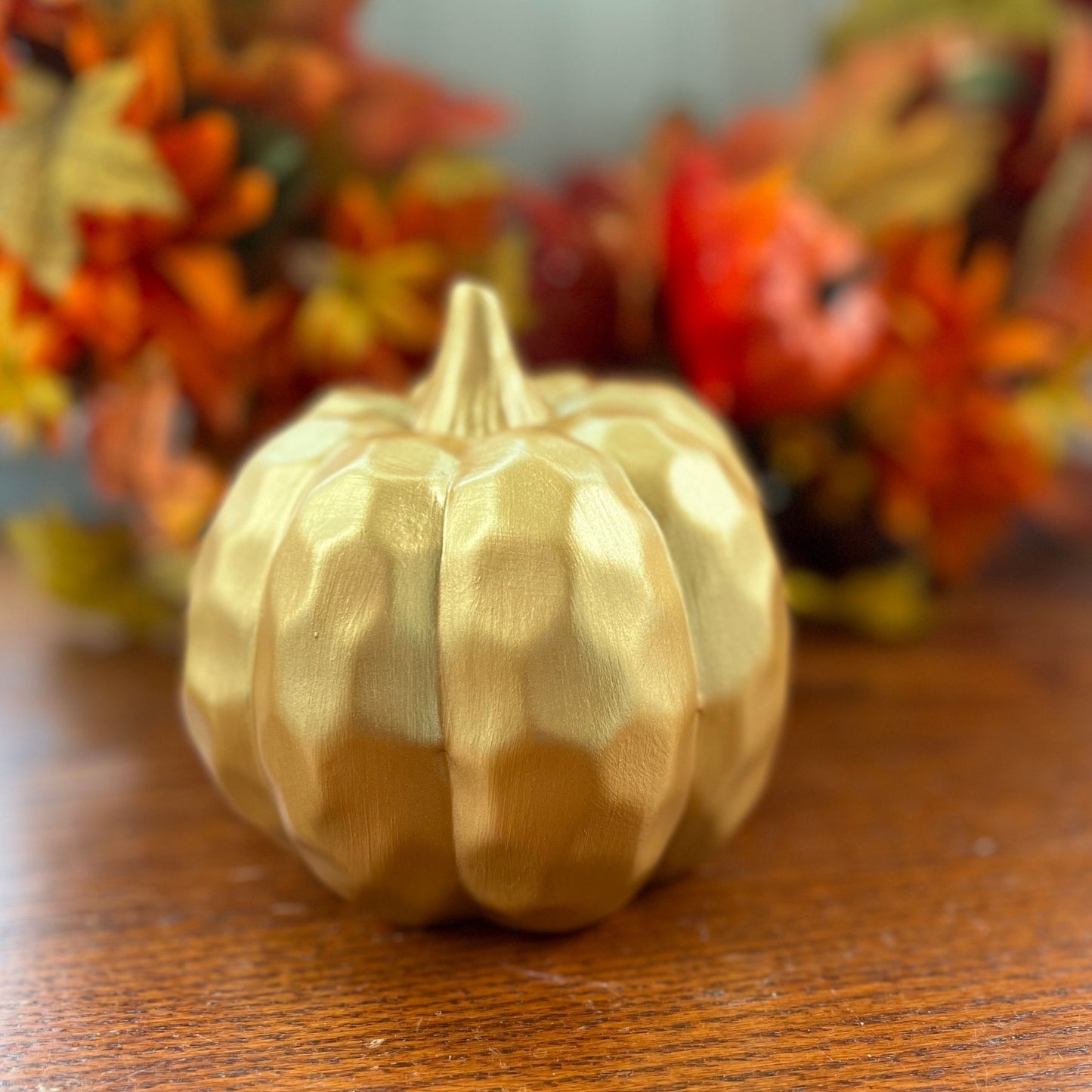 Ceramic Gold Hammered Pumpkin