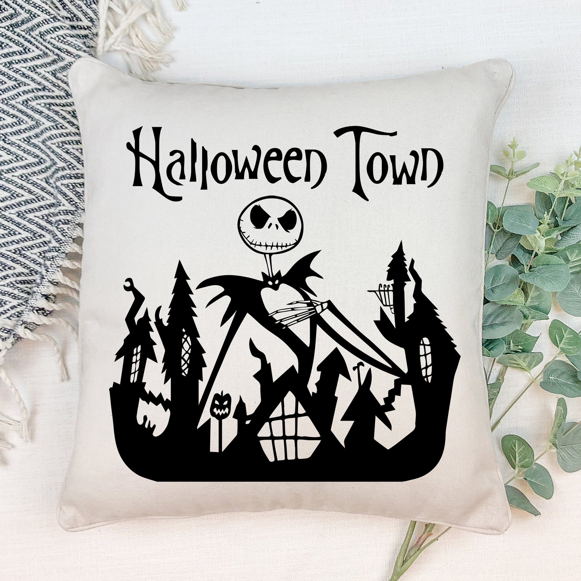 16x16 Halloween Town Jack Pillow