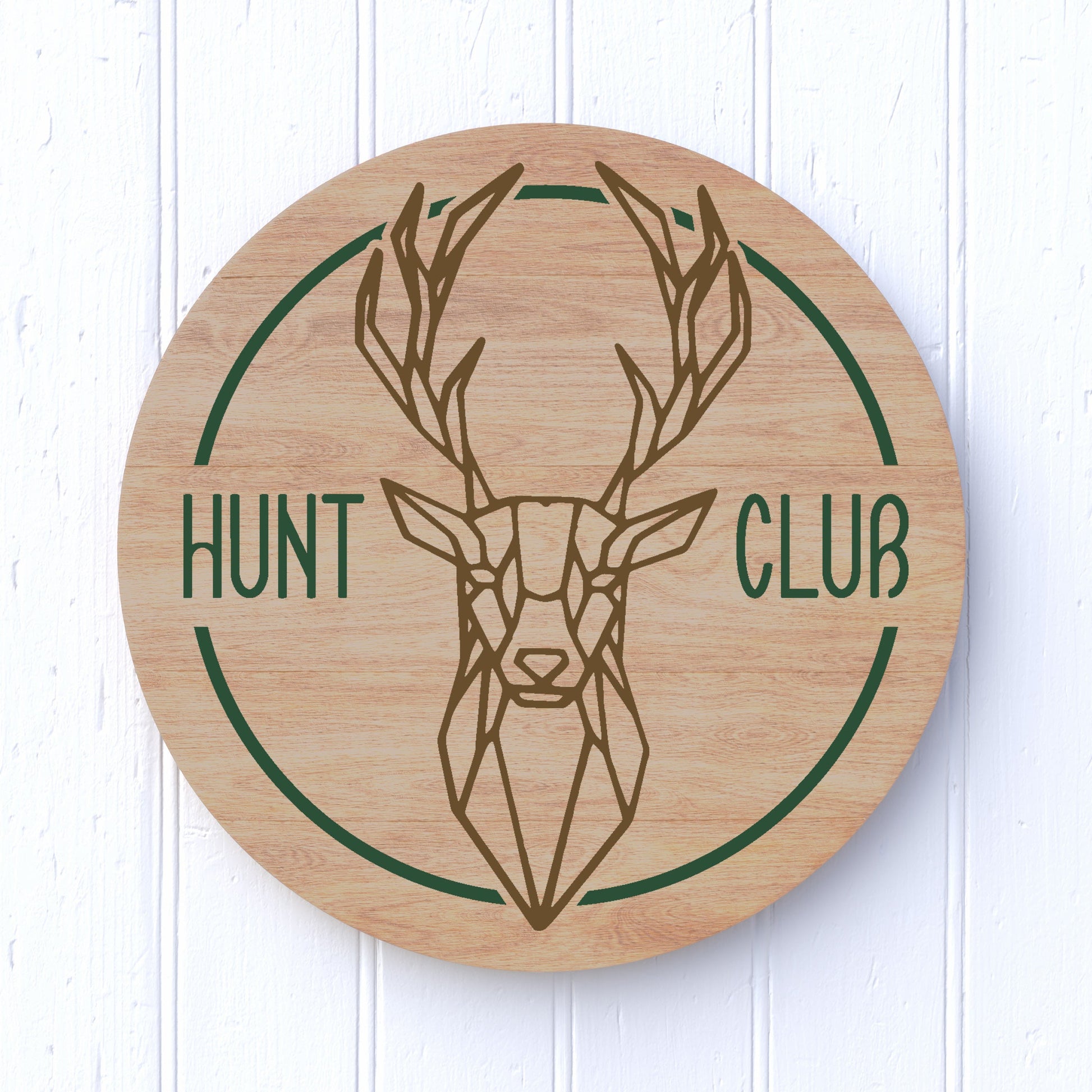 12" Round Hunt Club w/ Geometric Deer