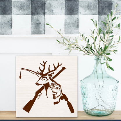 12" Deer and Fish Logo