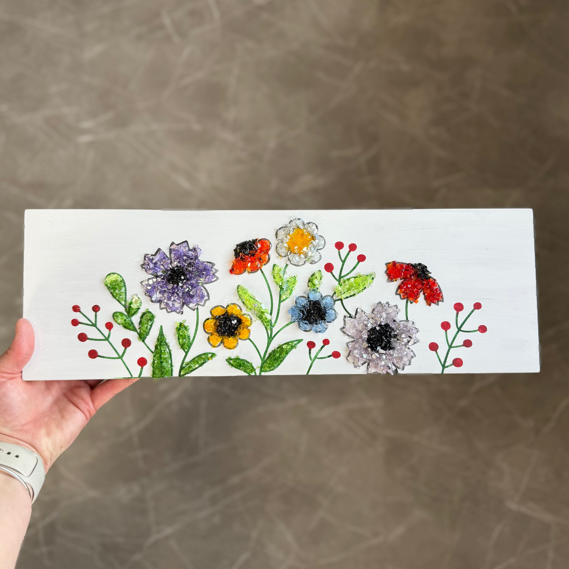 6x18 Wildflower Floral Design 1 Plank