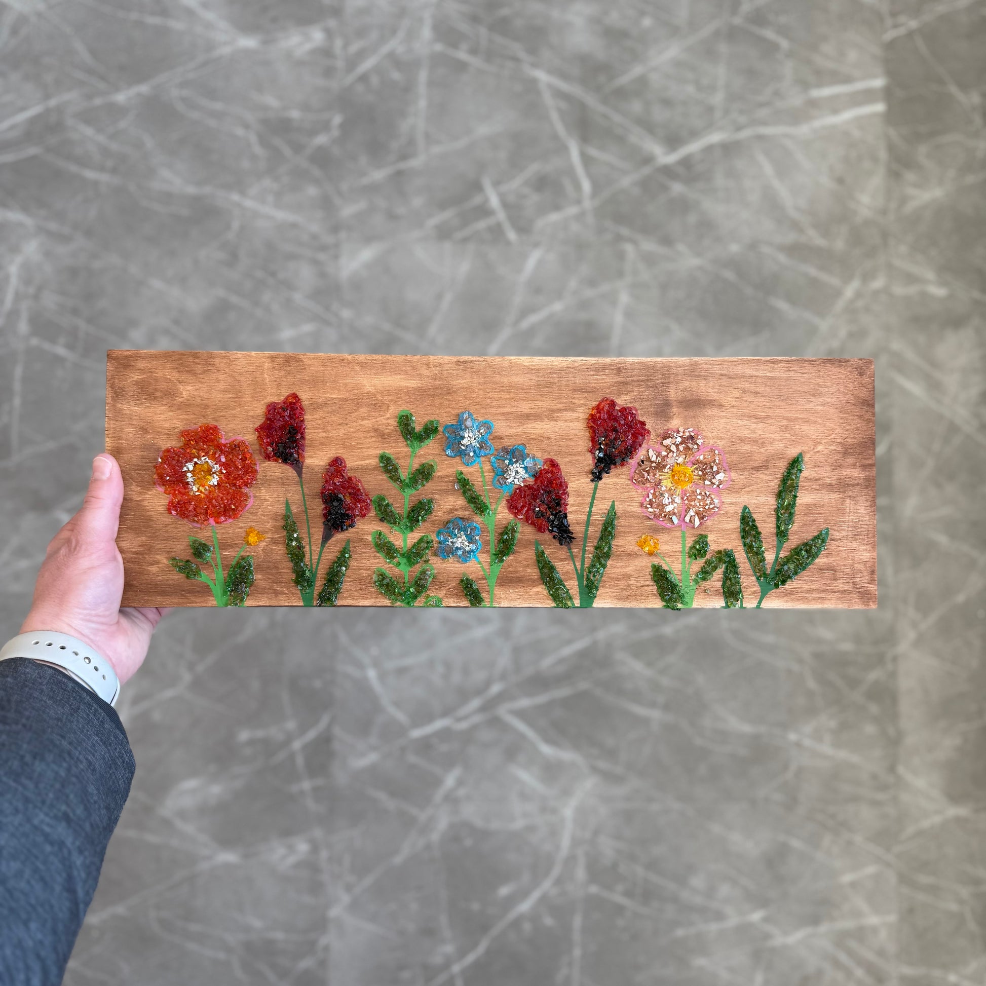 6x18 Wildflower Floral Design 2 Plank