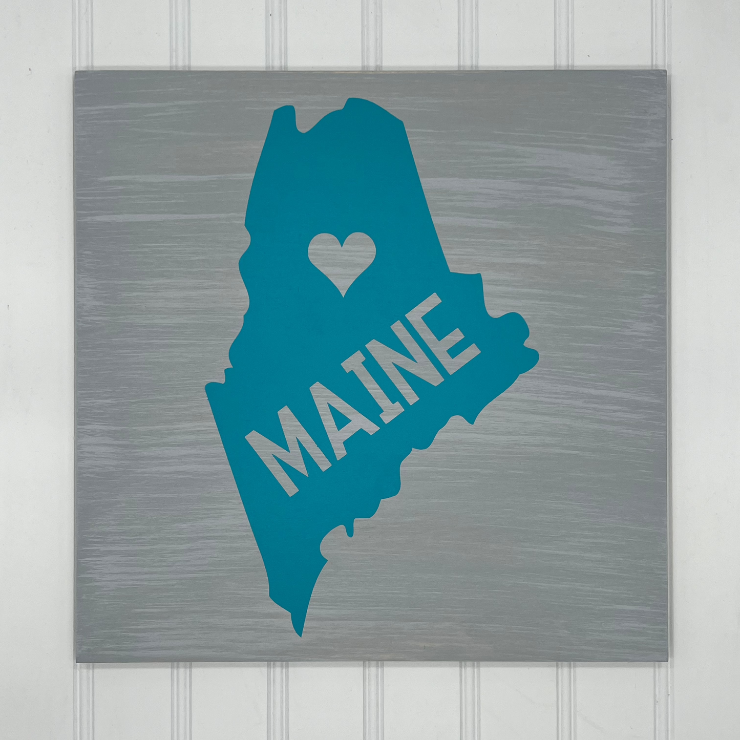 Maine with Heart 12" Square