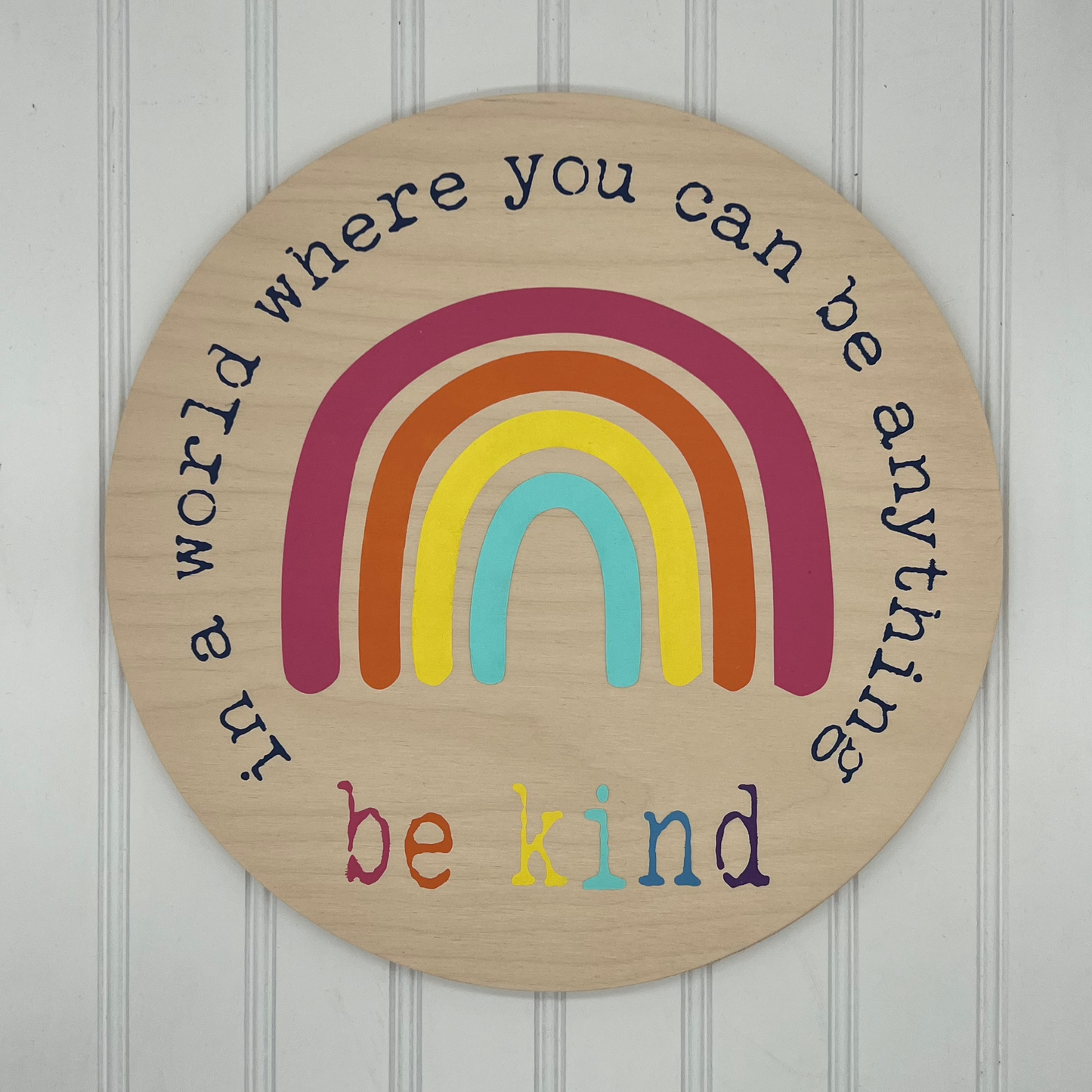 In A World Where You Can Be Anything Be Kind 12" Round