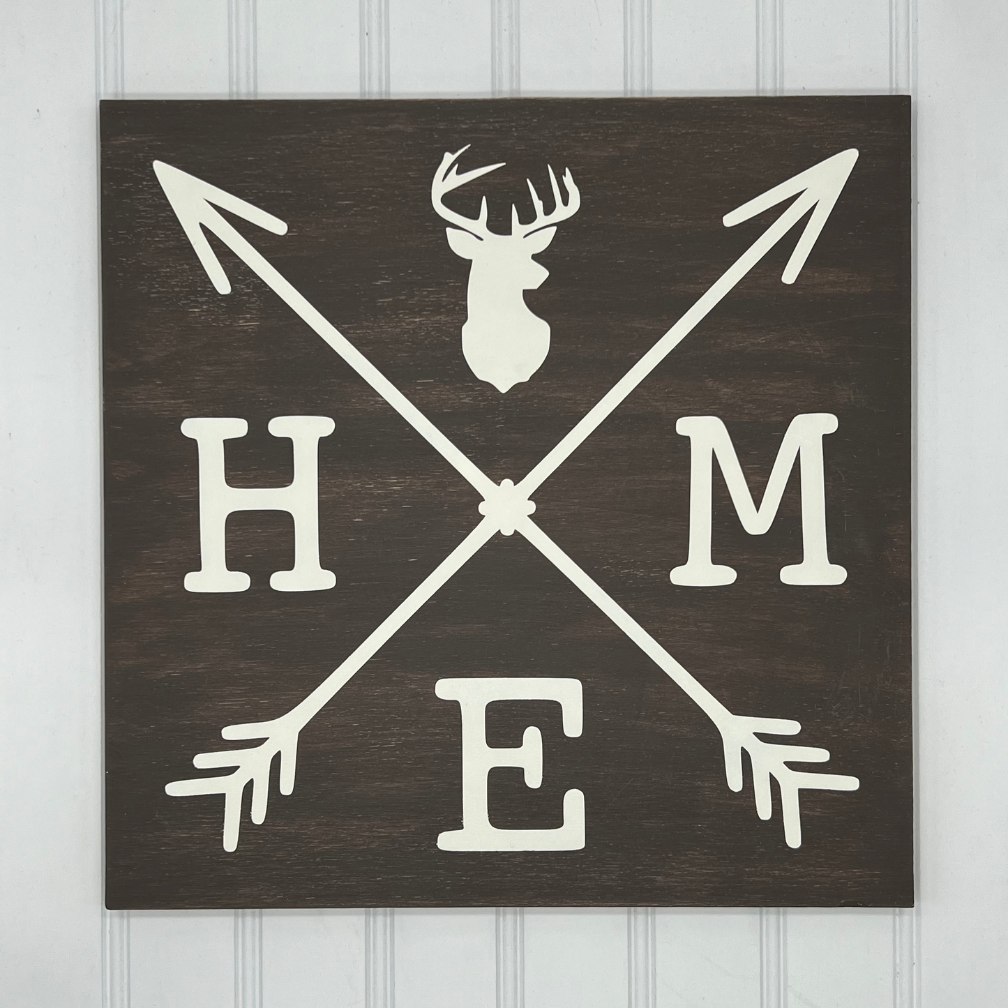 Home with Deer 12" Square