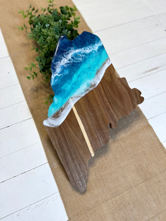 Ocean Waves Along Top Maine Cutting Board 15"