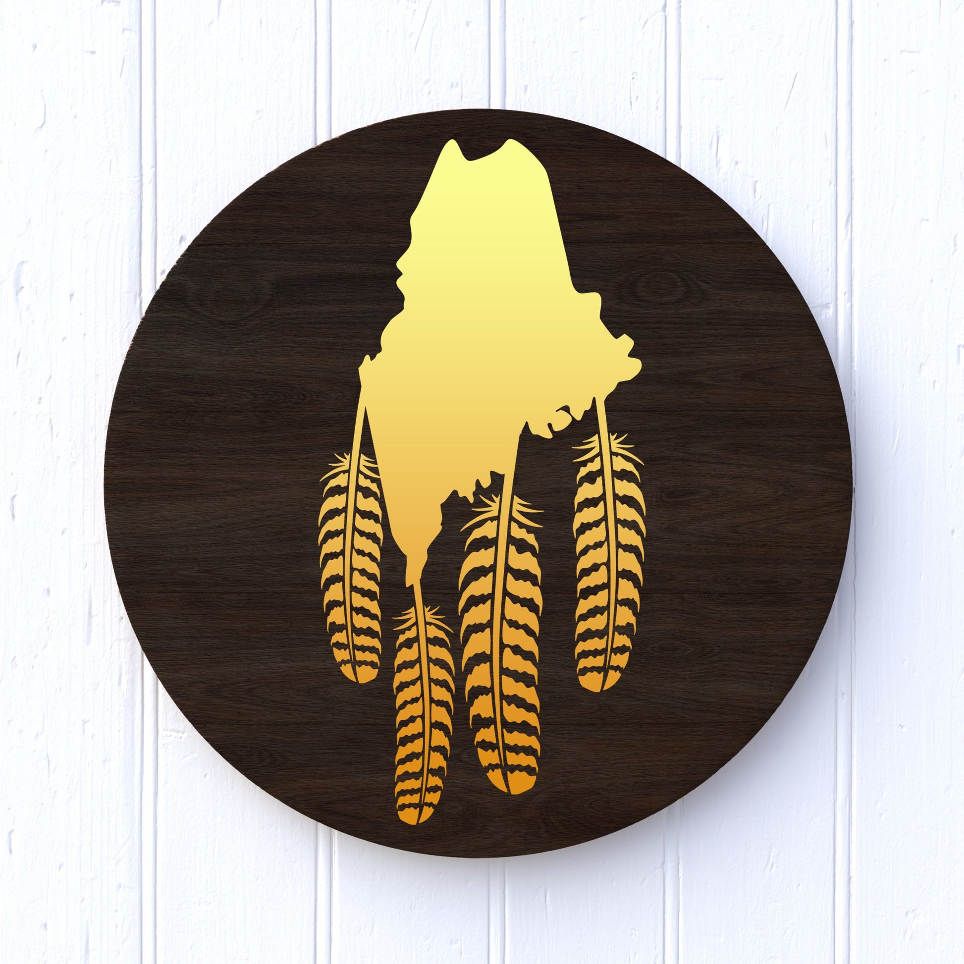 12" Round Maine w/ Turkey Feathers