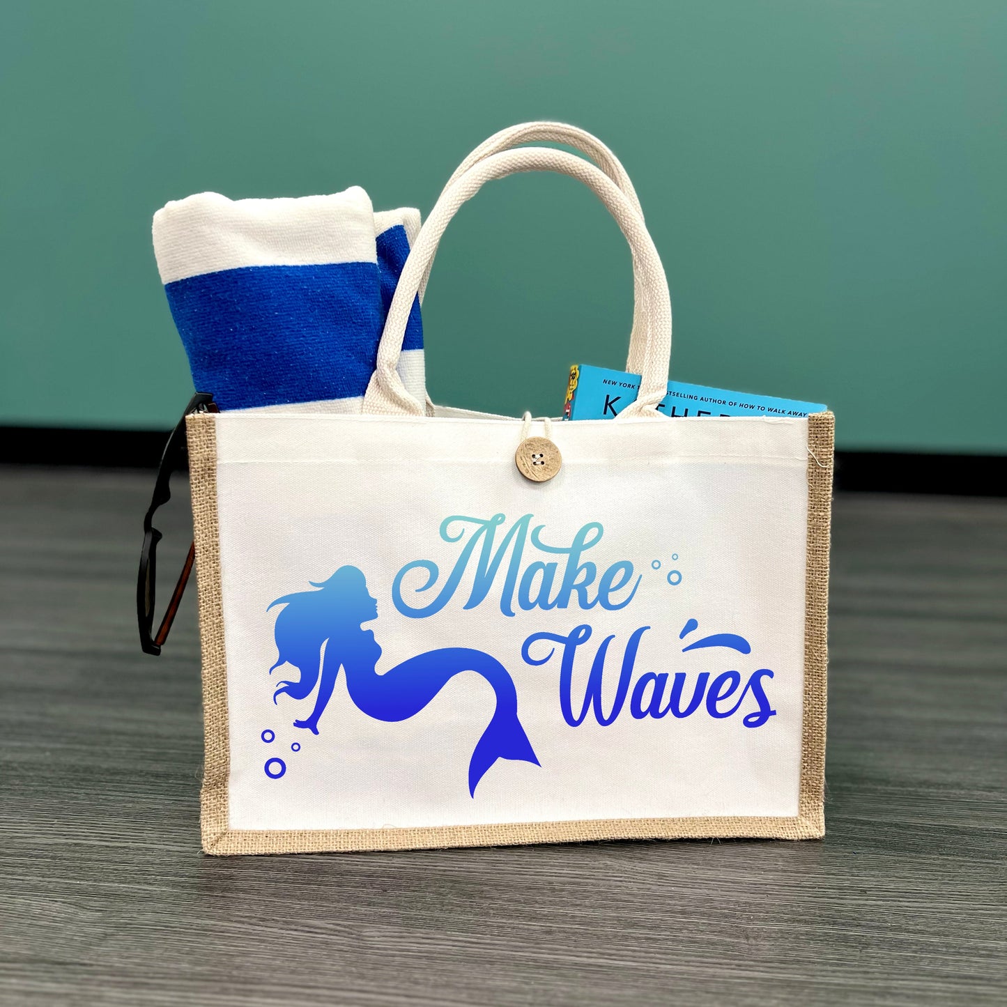 Make Waves Mermaid Button Tote