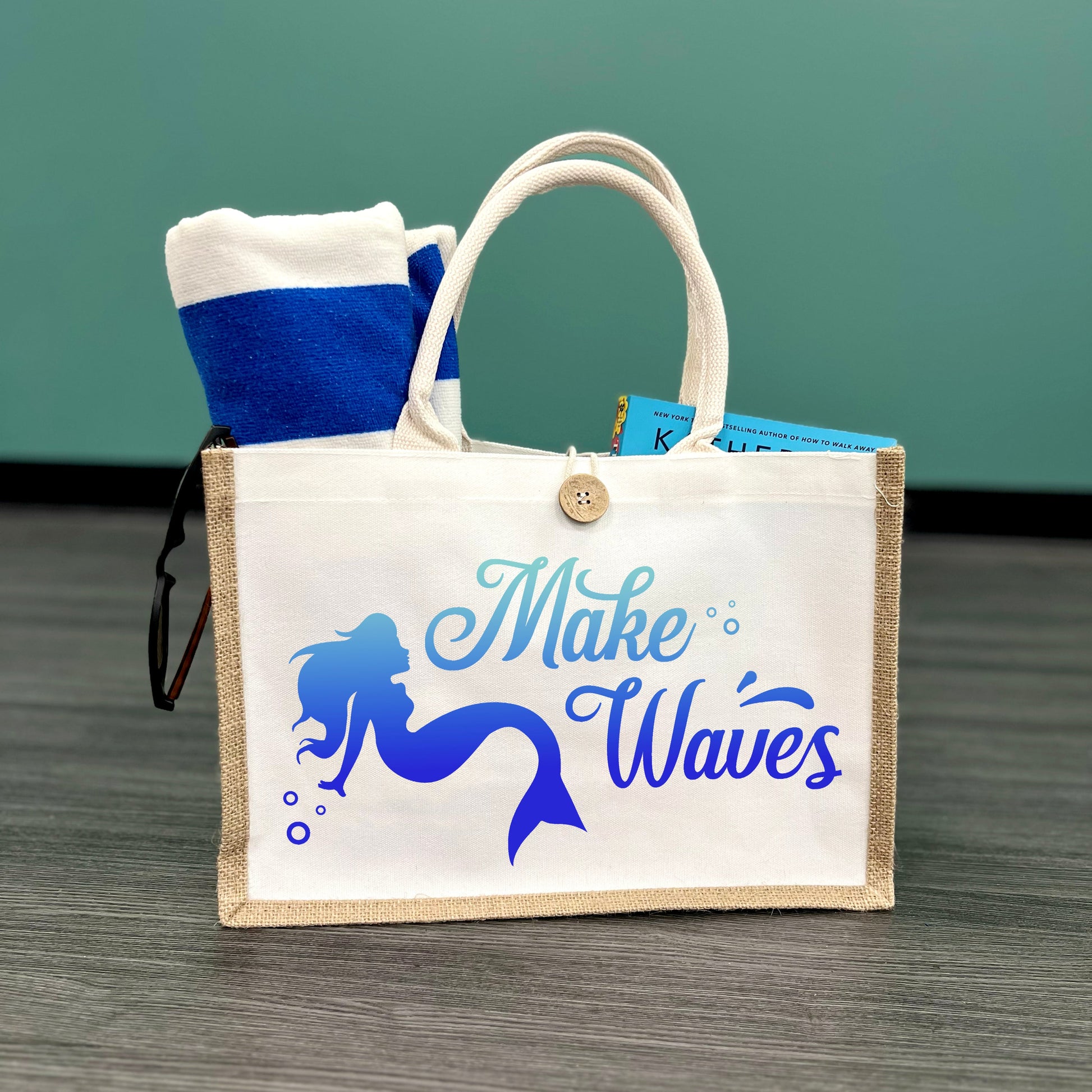 Make Waves Mermaid Button Tote
