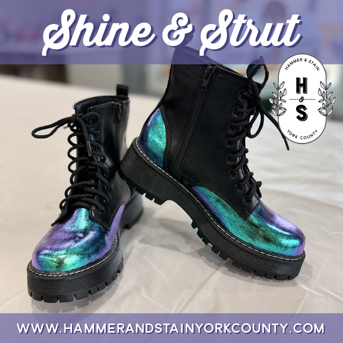 *NEW WORKSHOP* 2/28/2026 - ONLY 5 SPOTS LEFT! - Saturday (11am) Shine & Strut: Metallic Shoes and Boots Workshop!