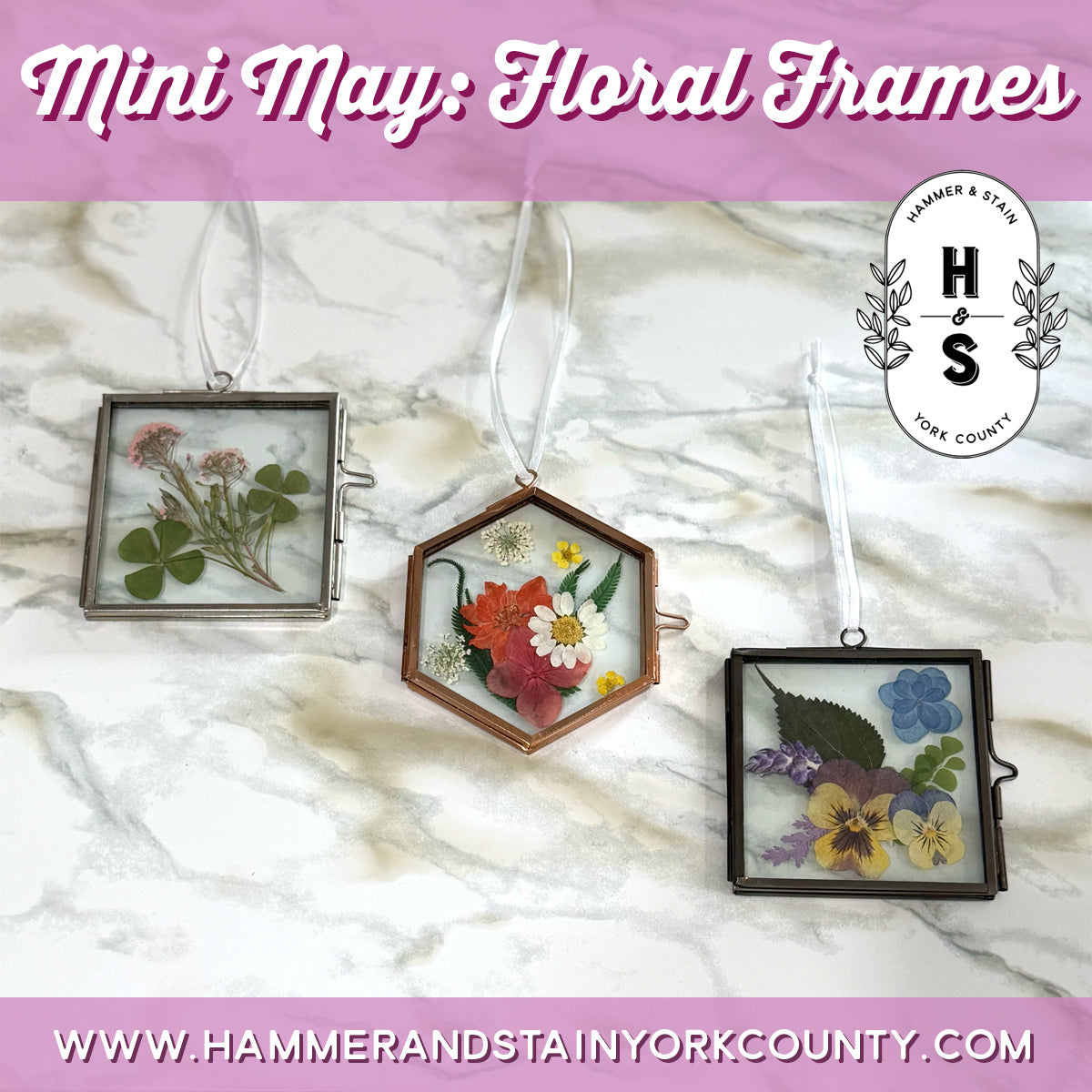 5/20/2026 - Wednesday (6pm) Mini May: Floral Frame Workshop - FAMILY FRIENDLY