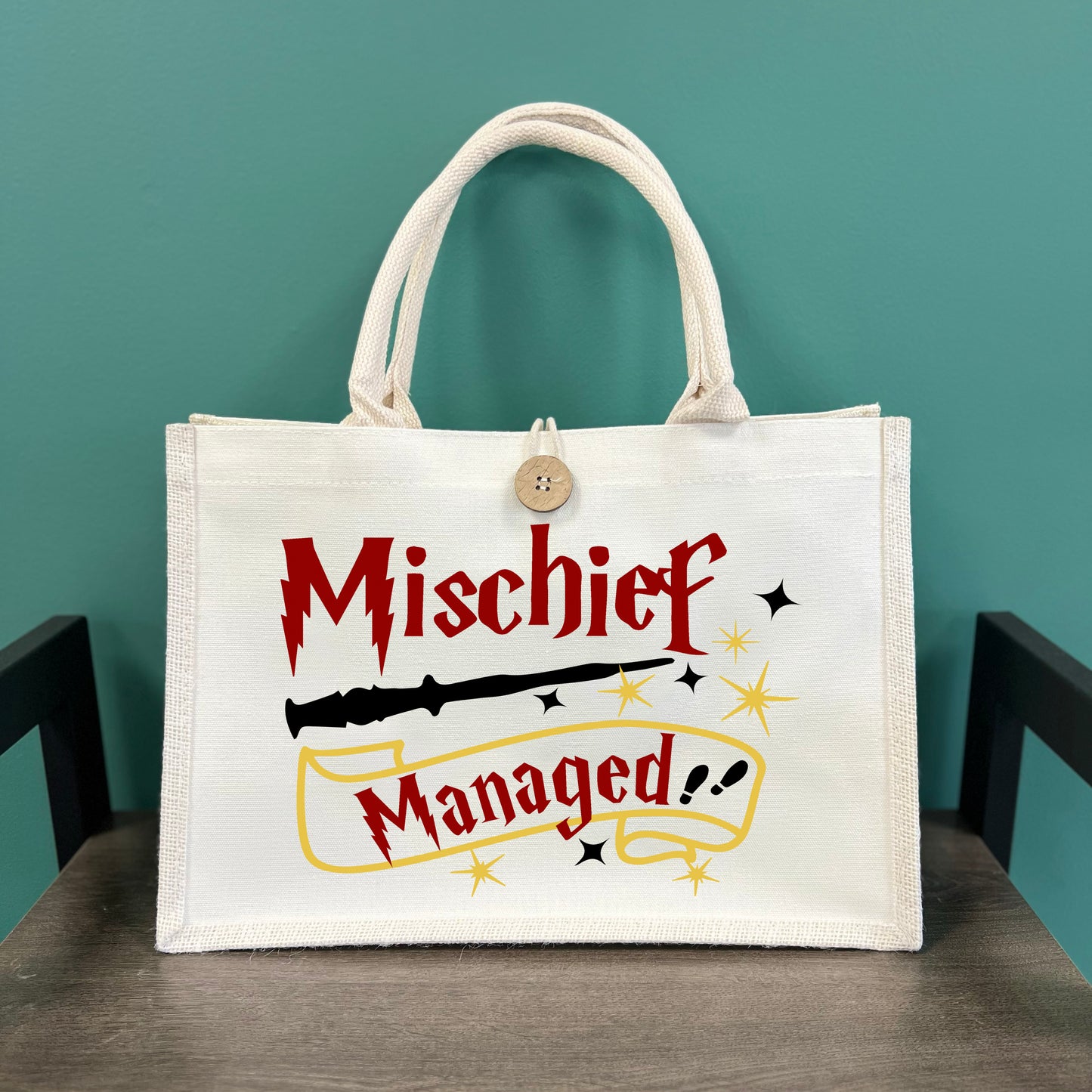 Mischief Managed Button Tote